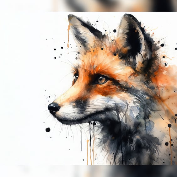 Watercolor Fox Art Print - Captivating 5x7 Wildlife Portrait Decor