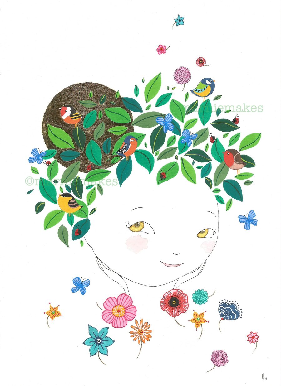 Summer - Hand finished A4 Giclee print