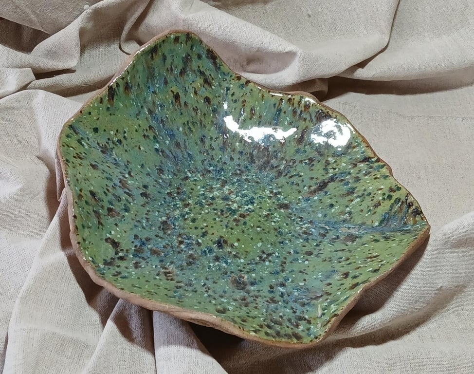 Handmade 26cm Stoneware Bowl Nature-Inspired, Turquoise & Earthy Glaze