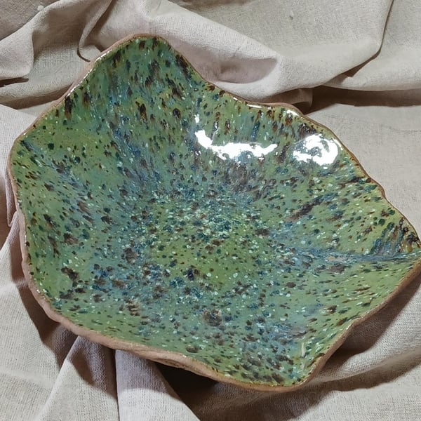 Handmade 26cm Stoneware Bowl Nature-Inspired, Turquoise & Earthy Glaze