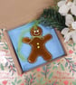 Fused Glass Gingerbread Person has Stitch Decoration & Lime Green Embellishments - Image 6