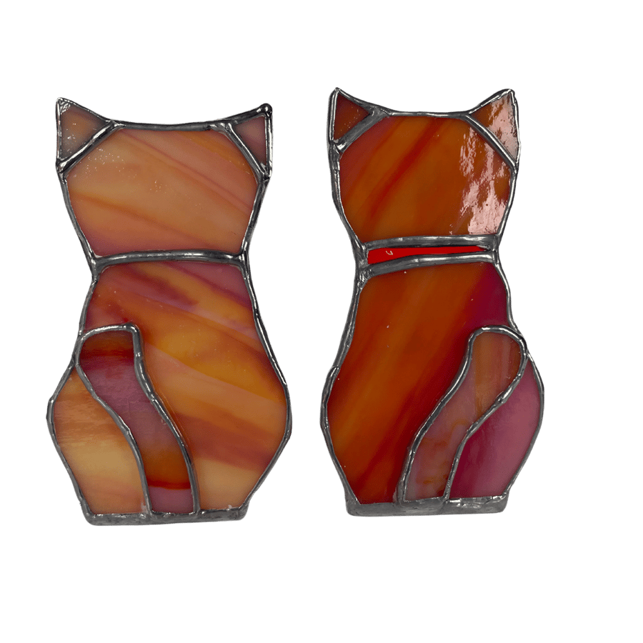 Stained glass cat ORANGE