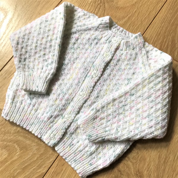 Hand knitted baby cardigan 0 - 3 months