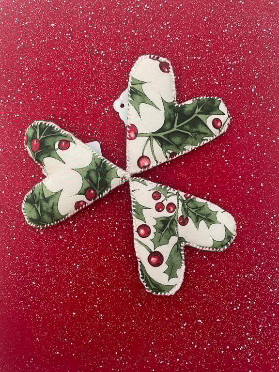 Holly Christmas Heart Decoration