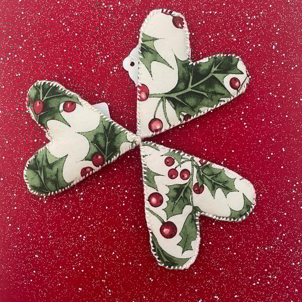 Holly Christmas Heart Decoration