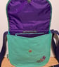 Mint green handbag with green and violet leaves  - Image 6