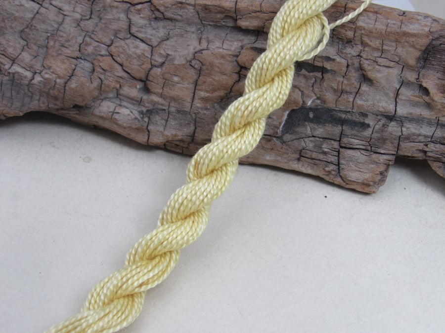 15m Natural Dye Weld Yellow Cotton Perle 5 Thread Floss