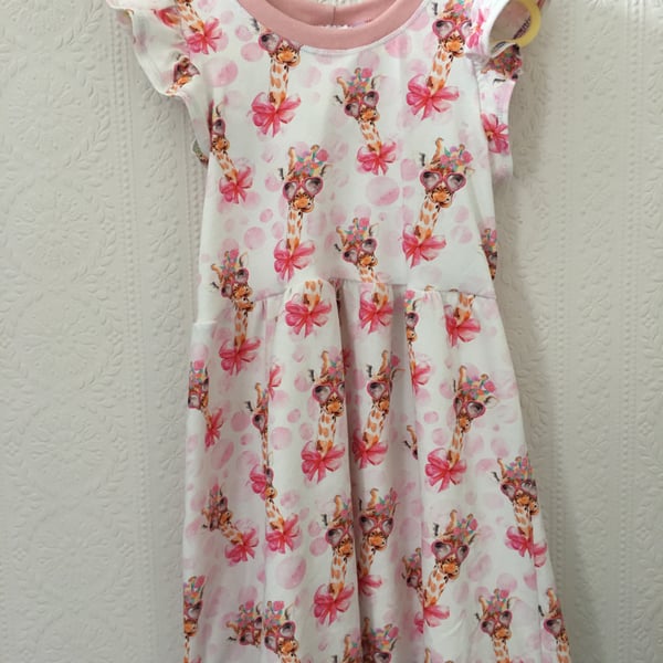 Summer dress, age 3 years - giraffe