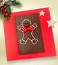 Christmas cards x 2 Mr and Mrs Gingerbread male and female, hand embroidered - Image 5