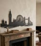 London Skyline Metal Wall Art, Black Wrought Iron Cityscape Silhouette 80cm - Image 3