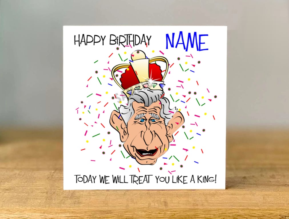 Personalized King Charles III Birthday Card,
