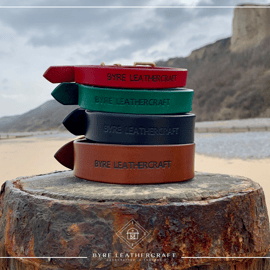 Handmade Leather Dog Collars in a Variety of Width