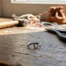 Wave Ring, Sterling Silver Handmade Ring, Gift for Her