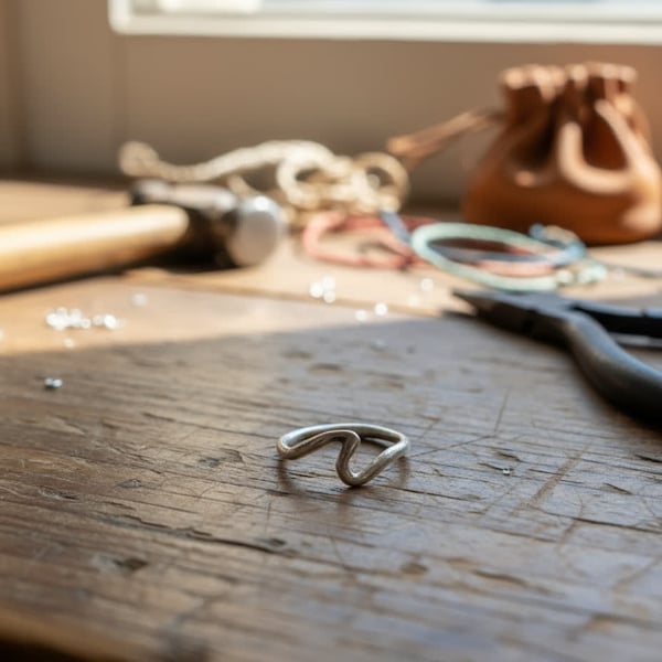 Wave Ring, Sterling Silver Handmade Ring, Gift for Her