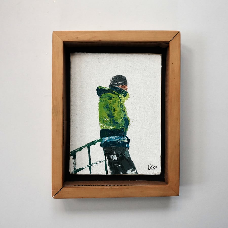 Real Roadman, an original impasto oil painting on canvas 10.5x8in (27x20cm)