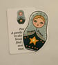 Peace (two) Russian doll sticker set