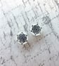 White mini snowflake stud earrings - Image 2