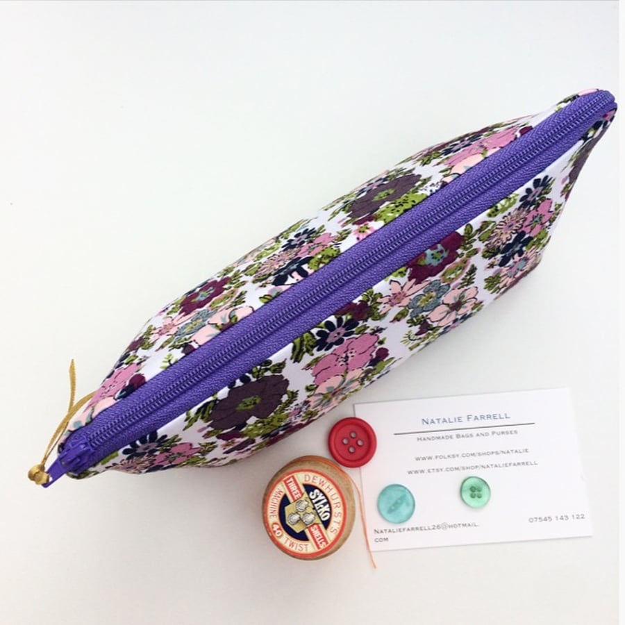 Handmade Makeup Bag, Pencil Case, Cosmetics Case, Zipper