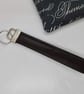 Brown leather key ring wrist strap keyring brown upcycled leather - Image 4