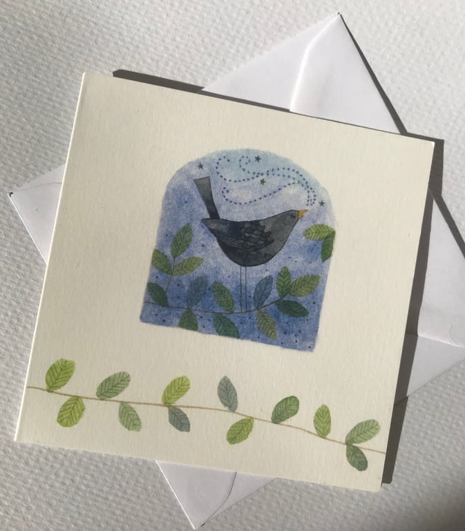 Blackbird at Dusk Card