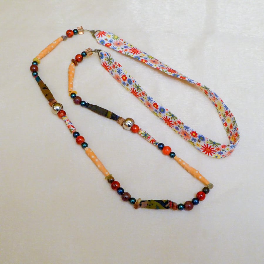 Textile Bead Necklace