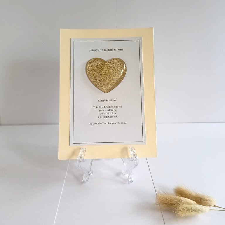 University Graduation Resin Heart Keepsake, Graduation Gift, Graduation Keepsake