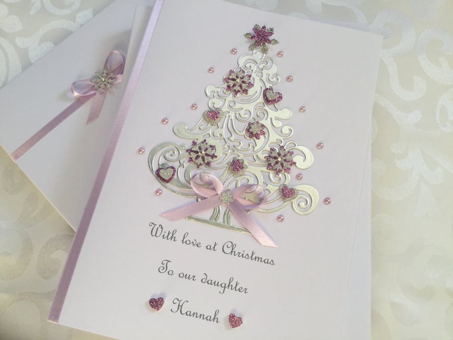 Personalised Christmas Card Daughter Granddaughter Wife Mum With Gift Box