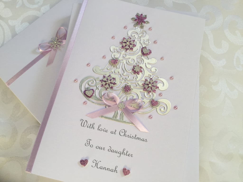 Personalised Christmas Card Daughter Granddaughter Wife Mum With Gift Box