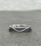 Silver Wave Ring, oxidised band, silver River Ring, 4mm band, wedding ring, wave - Image 6