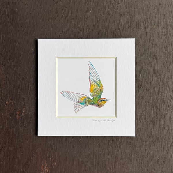'Be Free' 5" x 5" Hand Finished Print