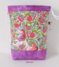 Project bag, drawstring bag, unicorns, floral - Image 7