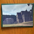 Handmade original photo card of Brinkburn House and Priory, Northumberland 