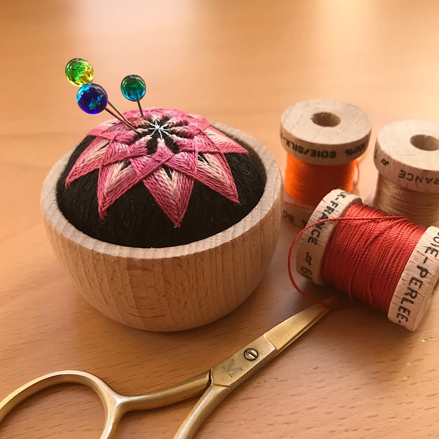 Embroidered pin cushion