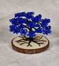 Small Wire Tree with Blue Foliage on a Wooden Base - Image 2