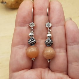 Sunstone earrings. Reiki Charged.