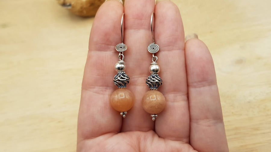 Sunstone earrings. Reiki Charged.