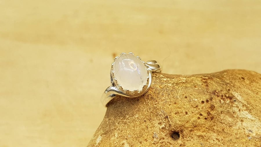 Rainbow moonstone Ring. sterling silver. Reiki jewelry uk. June Birthstone ring.