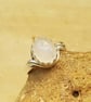 Rainbow moonstone Ring. sterling silver. Reiki jewelry uk. June Birthstone ring. - Image 1