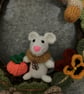 Wreath Decoration - White Mouse in Autumn design - Image 2