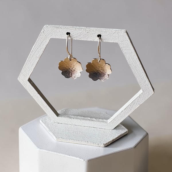 Silver Pansy Earrings