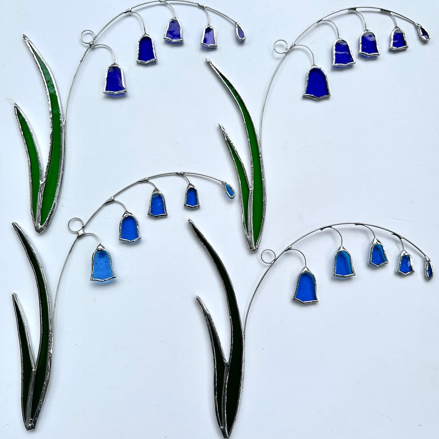 Stained Glass Bluebell Suncatcher - Handmade Hanging Decoration