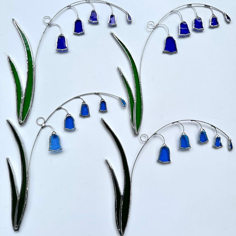 Stained Glass Bluebell Suncatcher - Handmade Hanging Decoration