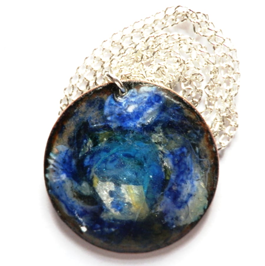 pendant - black and blue with a hint of silver