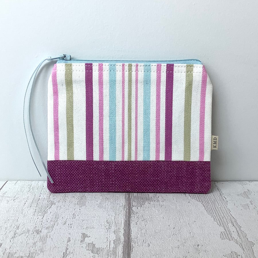Coin Purse - Magenta and Candy Stripes 