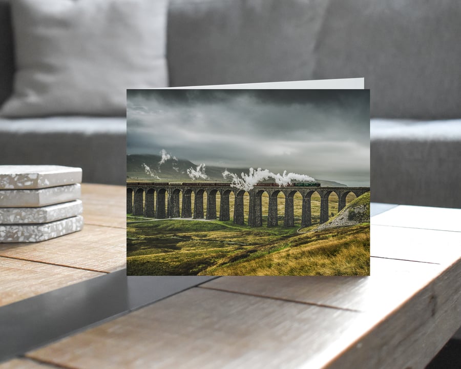 The Dalesman crosses Ribblehead Viaduct - Greeting Card