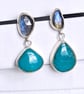 Labradorite and Turquoise Statement Earrings