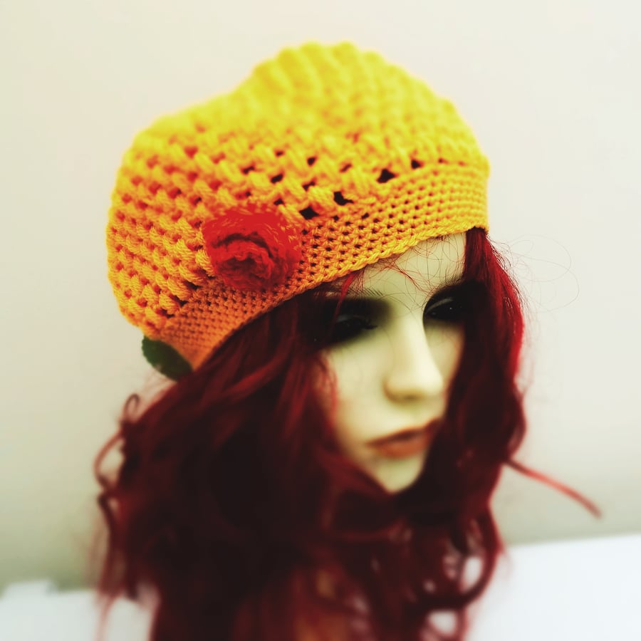 Teen Crochet Chloe Hat Buttercup Yellow Small Adult