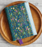 A6 Reusable Patchwork Notebook Cover - Teal and Turquoise