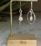 Silver Hoop Earrings With Pearls - Image 4