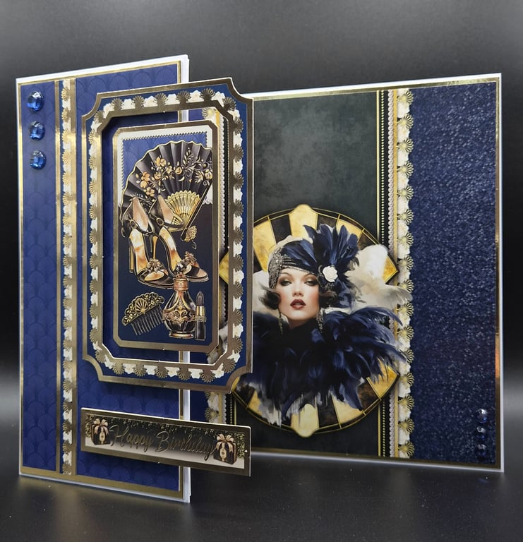 Happy Birthday Art Deco Glamour Birthday Card 